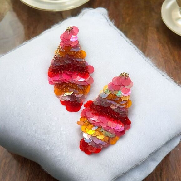 nOir Colorful Sequin Dangle Earrings - Picture 2 of 3